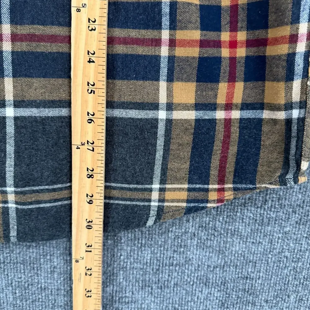Weatherproof Vintage Plaid Flannel Button Up Shirt Mens XL Gray Long Sleeve
